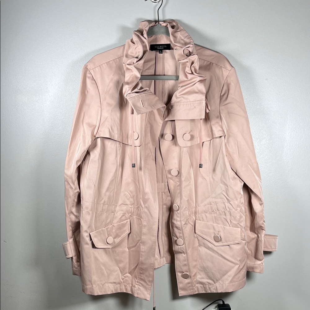 Talbots Women's Trench Coat - Light Pink Size XL